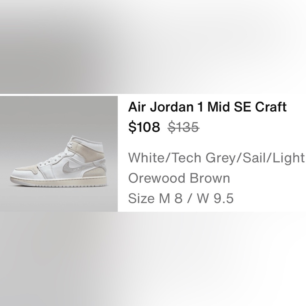 Nike Air Jordan 1 Mid SE women’s size 9.5 - Picture 2 of 2